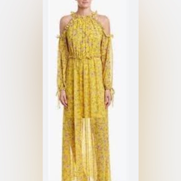 Avec Les Filles Dresses & Skirts - Avec Les Filles floral cold shoulder maxi dress